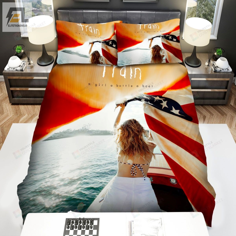 Train Band A Girl A Bottle A Boat Bed Sheets Spread Comforter Duvet Cover Bedding Sets 