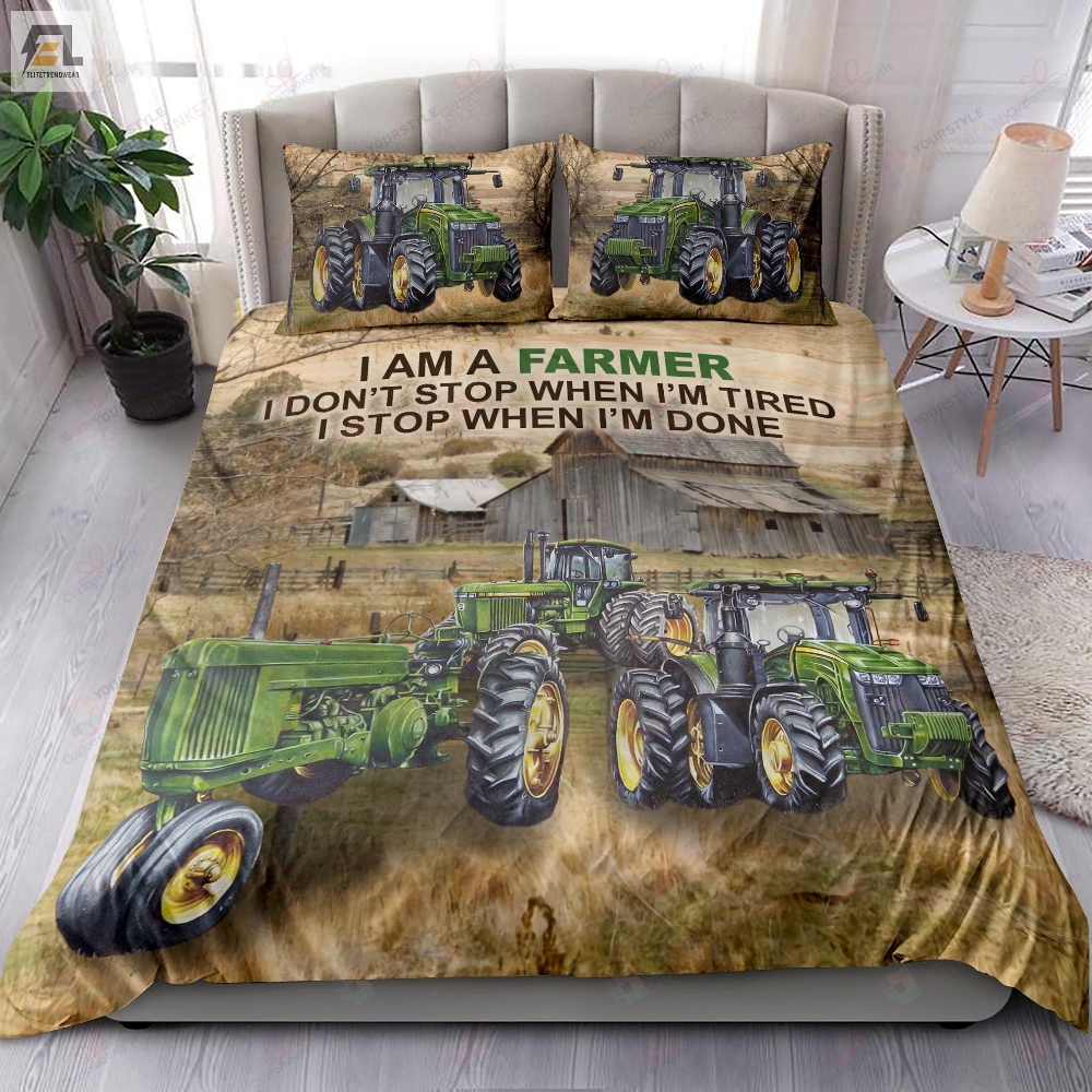 Tractori Am A Farmer Bedding Set Bed Sheets Duvet Cover Bedding Sets 