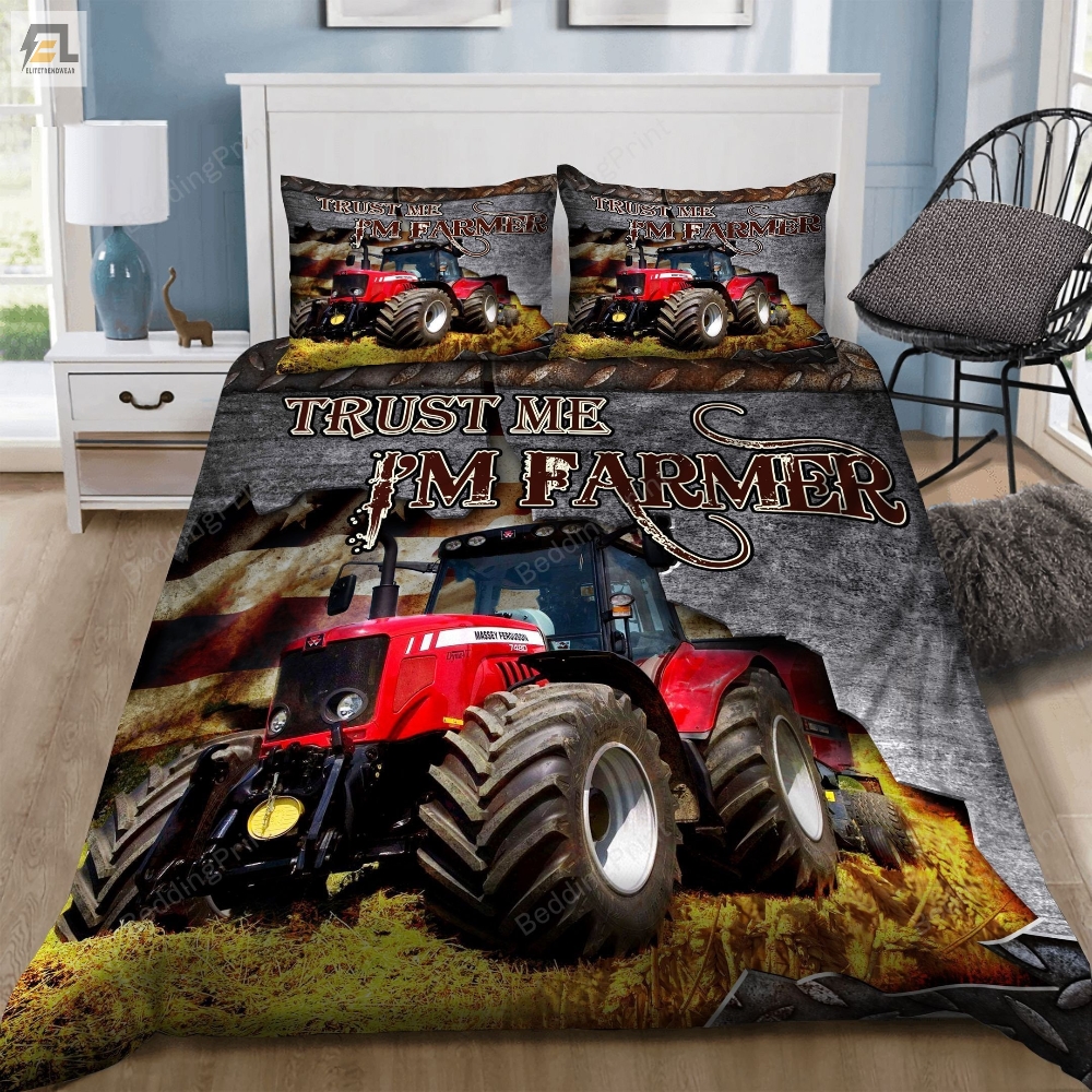Tractor Trust Me Iâm A Famer Bed Sheets Duvet Cover Bedding Set Great Gifts For Birthday Christmas Thanksgiving 