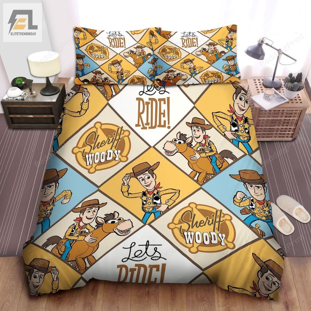 Toy Story Woody  Bullseye Letâs Ride Bed Sheets Duvet Cover Bedding Sets 