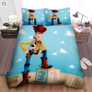 Toy Story Sheriff Woody Posing With The Dice Bed Sheets Spread Duvet Cover Bedding Sets elitetrendwear 1 1