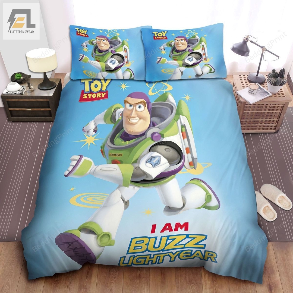 Toy Story I Am Buzz Lightyear Poster Bed Sheets Duvet Cover Bedding Sets 