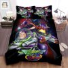 Toy Story Buzz Lightyear Vs Zurg On Galaxy Background Bed Sheets Duvet Cover Bedding Sets elitetrendwear 1