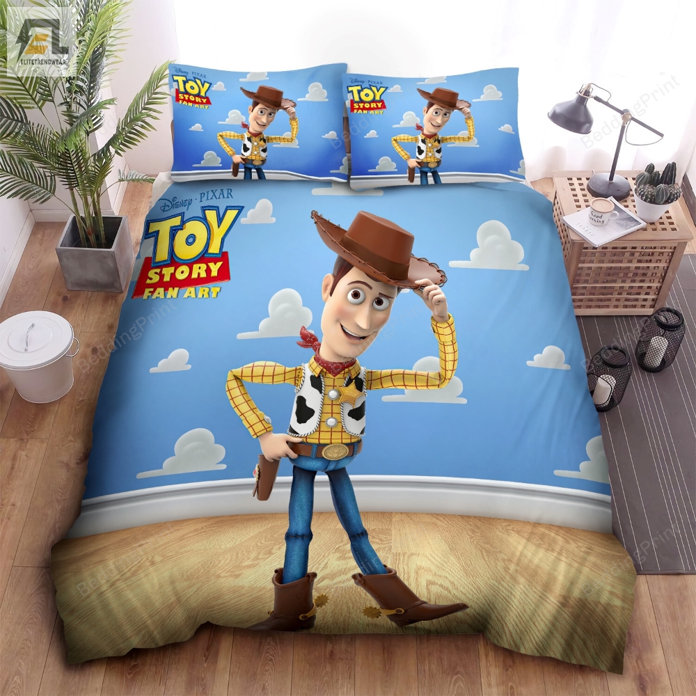 Toy Story Sheriff Woody In Andy Room Fan Art Bed Sheets Duvet Cover Bedding Sets 