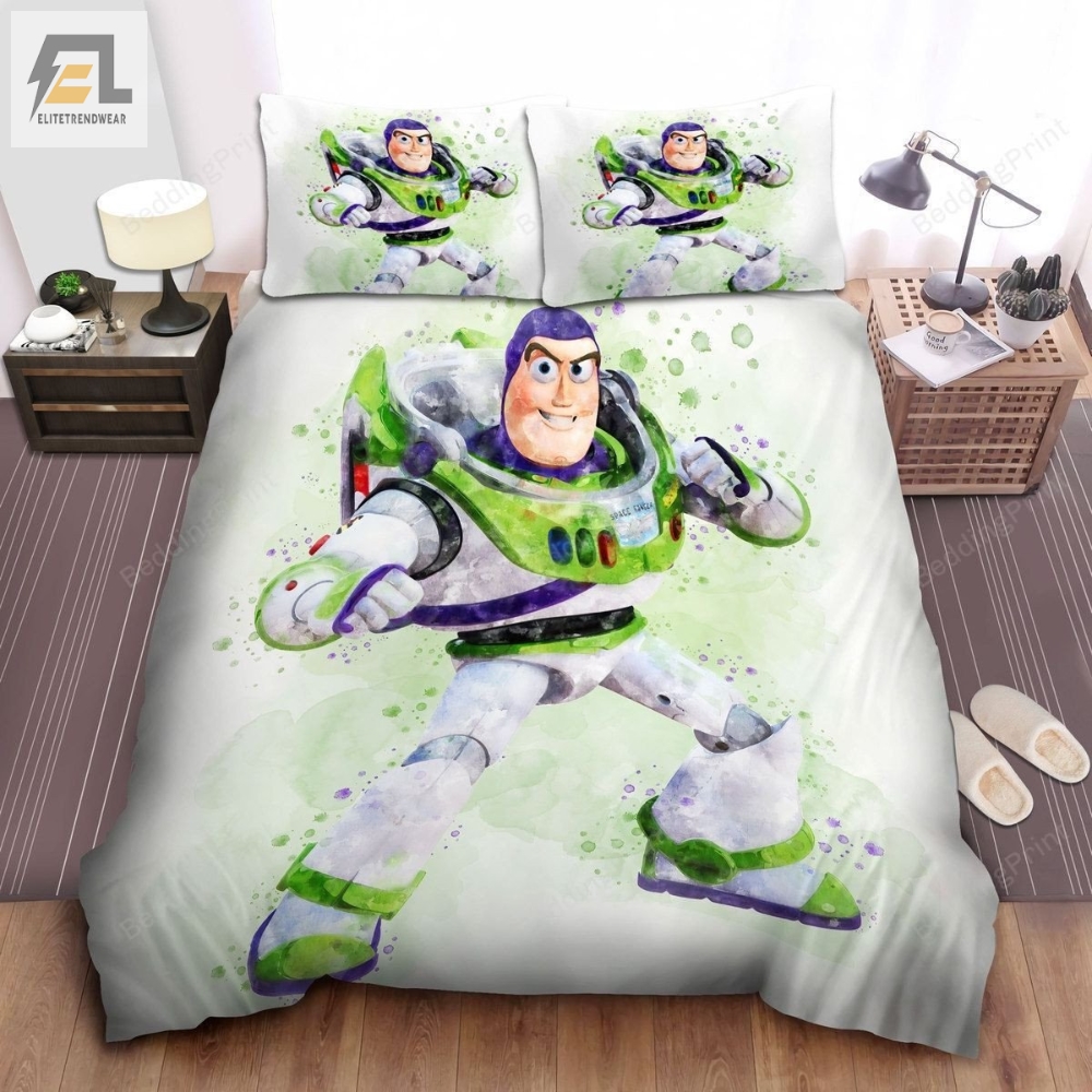 Toy Story Buzz Lightyear In Watercolor Art Bed Sheets Duvet Cover Bedding Sets 