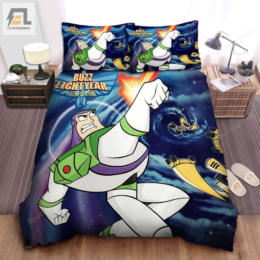 Toy Story Buzz Lightyear Of Star Command Fighting Aliens Bed Sheets Duvet Cover Bedding Sets 