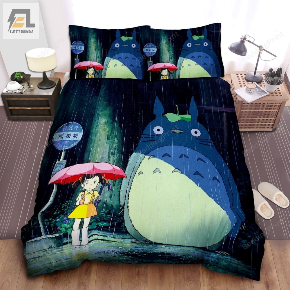 Totoro  Satsuki In The Rain Bed Sheets Duvet Cover Bedding Sets 