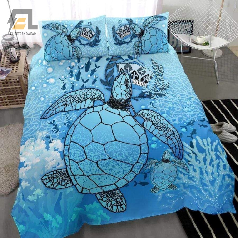 Tonga Turtle Blue Duvet Cover Bedding Set 