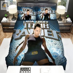 Tomb Raider Movie Lara Croft Bed Sheets Spread Comforter Duvet Cover Bedding Sets elitetrendwear 1 1