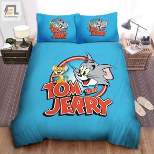 Tom And Jerry Animated Series Logo Bed Sheets Spread Comforter Duvet Cover Bedding Sets elitetrendwear 1 1