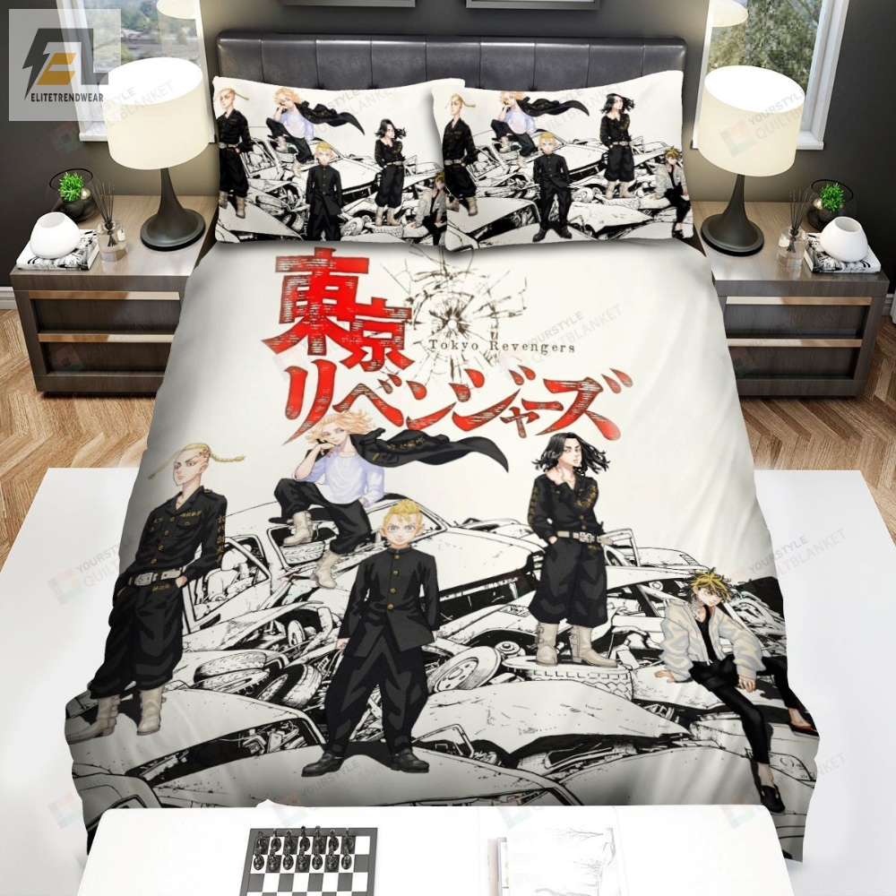 Tokyo Revengers Tokyo Manji Gang In Uniform Bed Sheets Duvet Cover Bedding Sets 