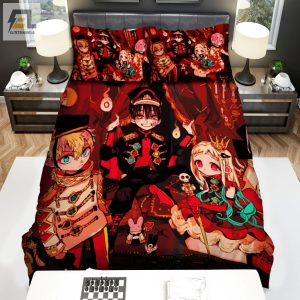 Toiletbound Hanakokun Four Main Characters In Steampunk Style Artwork Bed Sheets Spread Duvet Cover Bedding Sets elitetrendwear 1 1