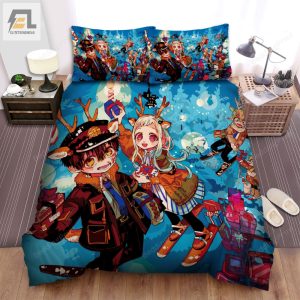 Toiletbound Hanakokun Characters Their Christmas Presents Bed Sheets Spread Duvet Cover Bedding Sets elitetrendwear 1 1