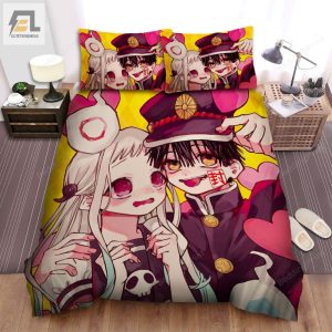 Toilet Bound Hanakokun Hanako And Nene With Hearts Bed Sheets Duvet Cover Bedding Sets elitetrendwear 1 1