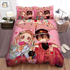 Toilet Bound Hanakokun Hanako And Nene With The Candy Umbrella Bed Sheets Duvet Cover Bedding Sets elitetrendwear 1 1