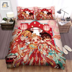 Toilet Bound Hanakokun Characters With Sakura Flowers Bed Sheets Spread Comforter Duvet Cover Bedding Sets elitetrendwear 1 1