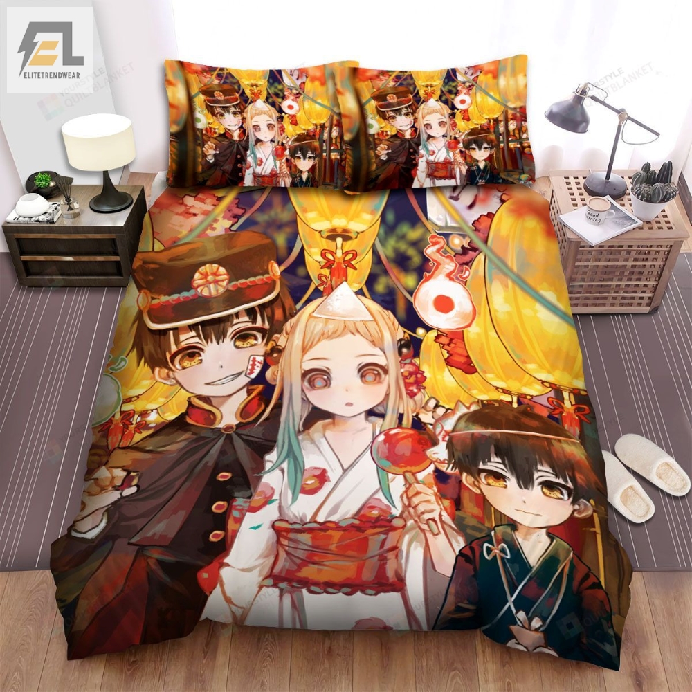 Toilet Bound Hanakokun Characters At The Festival Bed Sheets Spread Comforter Duvet Cover Bedding Sets 