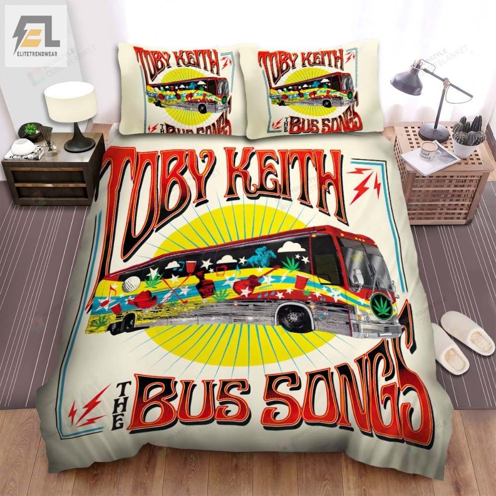 Toby Keith Bus Songs Bed Sheets Spread Comforter Duvet Cover Bedding Sets 