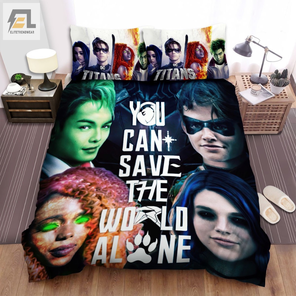 Titans I 2018 You Can Save The World Movie Poster Bed Sheets Spread Comforter Duvet Cover Bedding Sets 