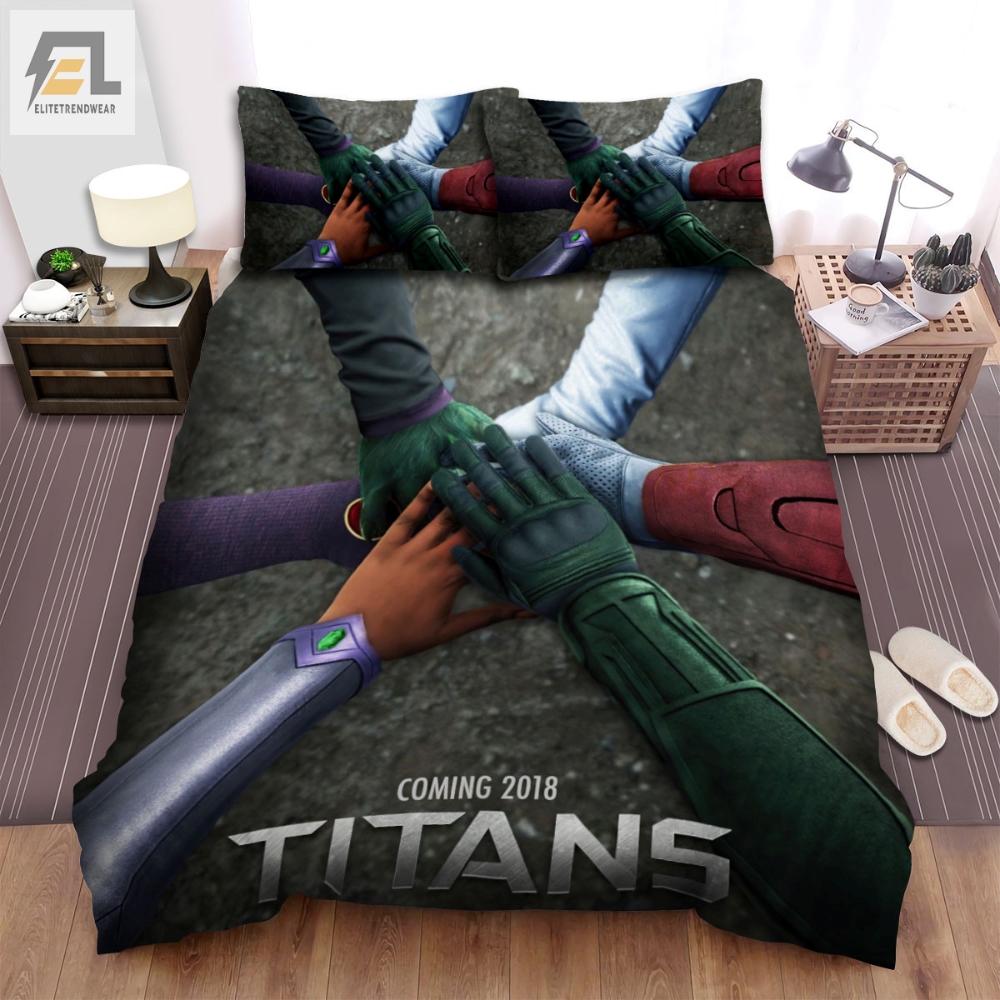 Titans I 2018 Teamwork Fighting Movie Poster Bed Sheets Spread Comforter Duvet Cover Bedding Sets 
