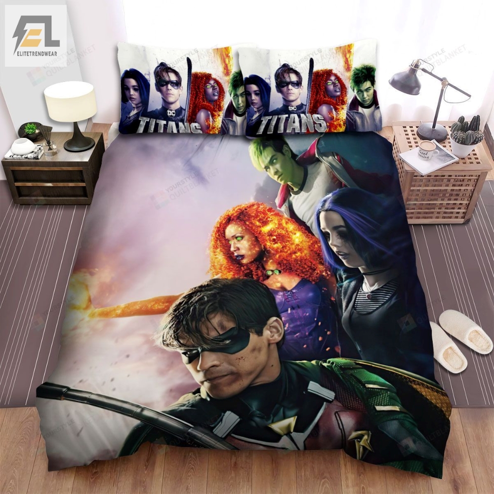 Titans I 2018 Super Heroes Movie Poster Bed Sheets Spread Comforter Duvet Cover Bedding Sets 