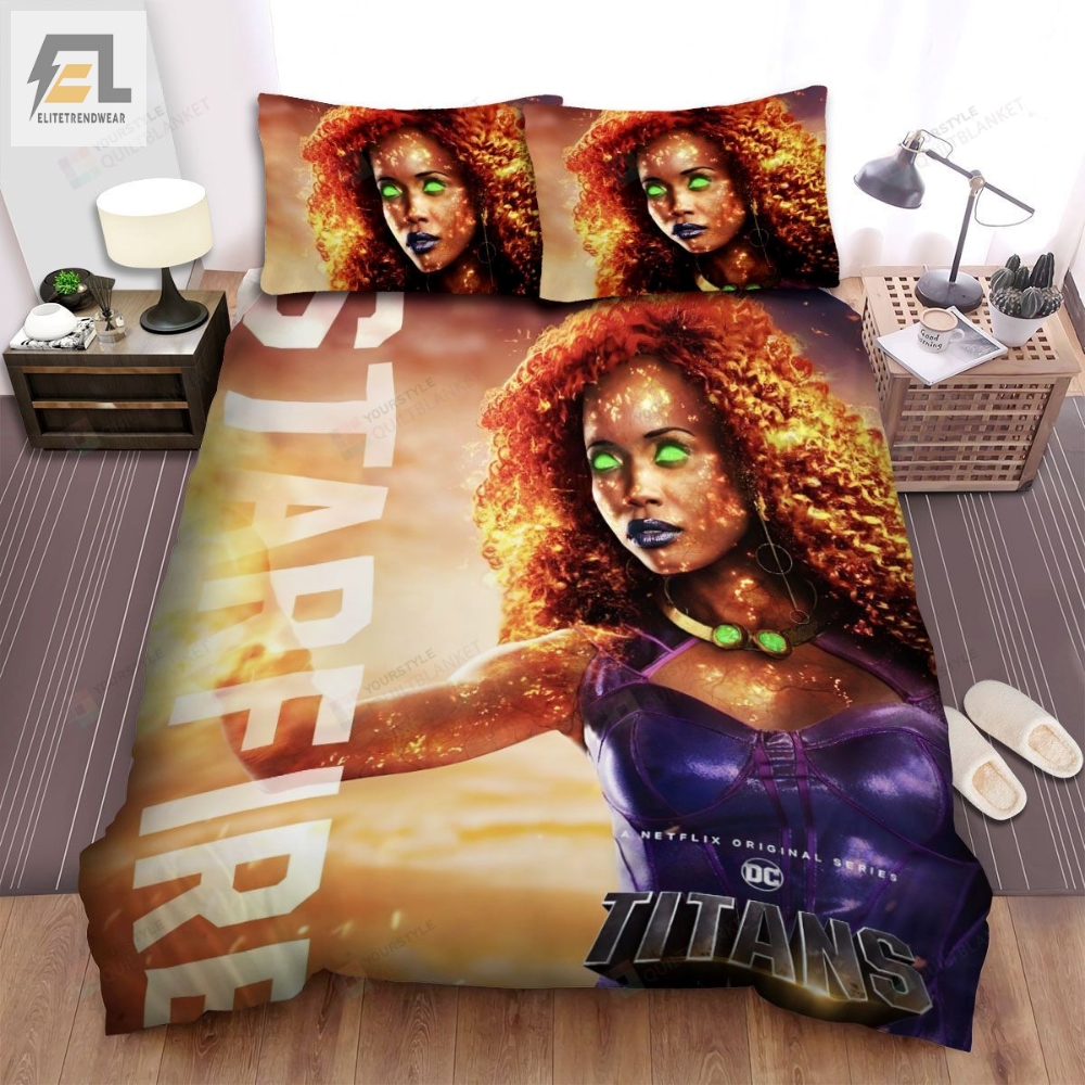 Titans I 2018 Starfire Movie Poster Ver 1 Bed Sheets Spread Comforter Duvet Cover Bedding Sets 