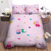 Tiny Peppa Pig Characters Pattern Bed Sheets Duvet Cover Bedding Sets elitetrendwear 1