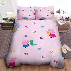 Tiny Peppa Pig Characters Pattern Bed Sheets Duvet Cover Bedding Sets elitetrendwear 1 1