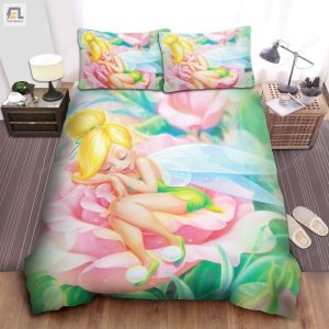 Tinkerbell Sleeping On The Flower Bed Sheets Duvet Cover Bedding Sets elitetrendwear 1 1