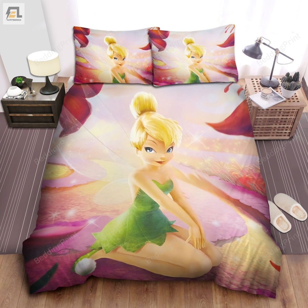 Tinkerbell In Flower Path Bed Sheets Duvet Cover Bedding Sets 