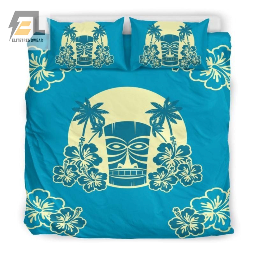Tiki Hawaii Bedding Set Duvet Cover  Pillow Cases 