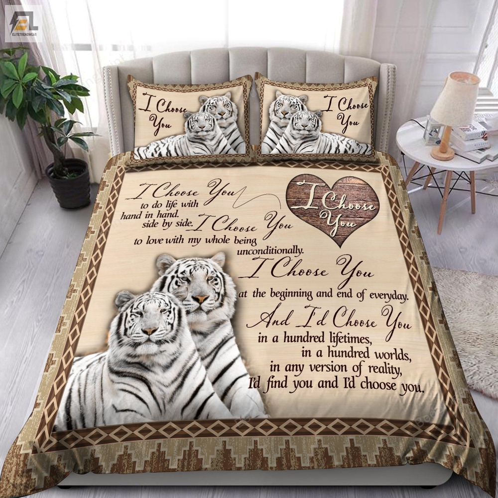 Tiger Couple I Choose You Bedding Set Bed Sheets Duvet Cover Bedding Sets 