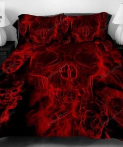 Tiesblack Red Skull Duvet Cover Bedding Set elitetrendwear 1 1