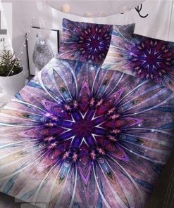 Tie Dye Bohemian Purple Daisy Hippie Duvet Cover Bedding Set L elitetrendwear 1 1