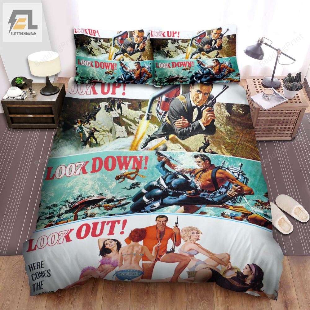 Thunderball Movie Poster 2 Bed Sheets Duvet Cover Bedding Sets 