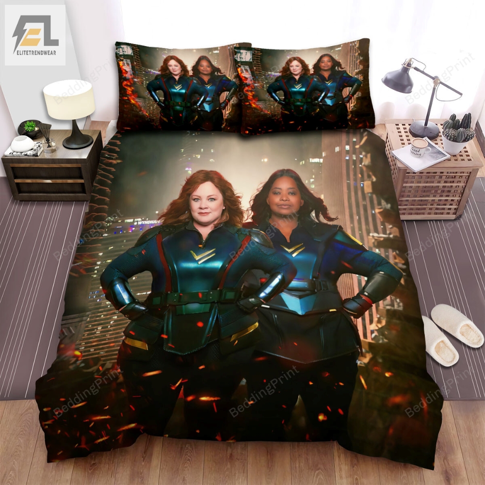 Thunder Force 2021 Breaking The Wall Movie Poster Bed Sheets Duvet Cover Bedding Sets 