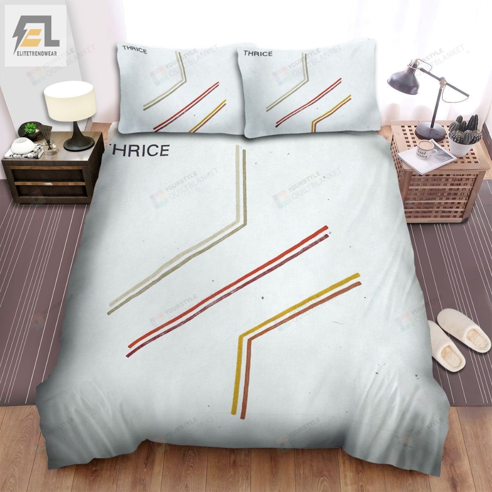 Thrice Band Lines Bed Sheets Spread Comforter Duvet Cover Bedding Sets 