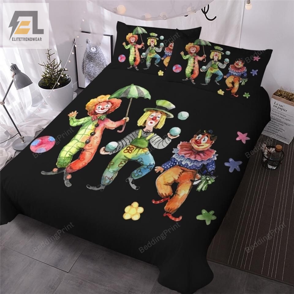 Three Clowns Bed Sheets Duvet Cover Bedding Sets 