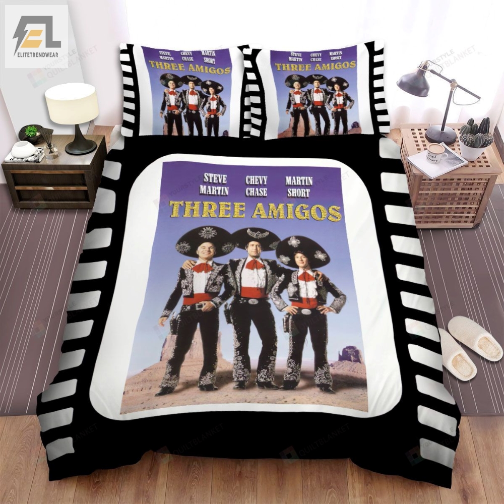 Three Amigos 1986 With Three Main Characters Movie Poster Bed Sheets Spread Comforter Duvet Cover Bedding Sets 