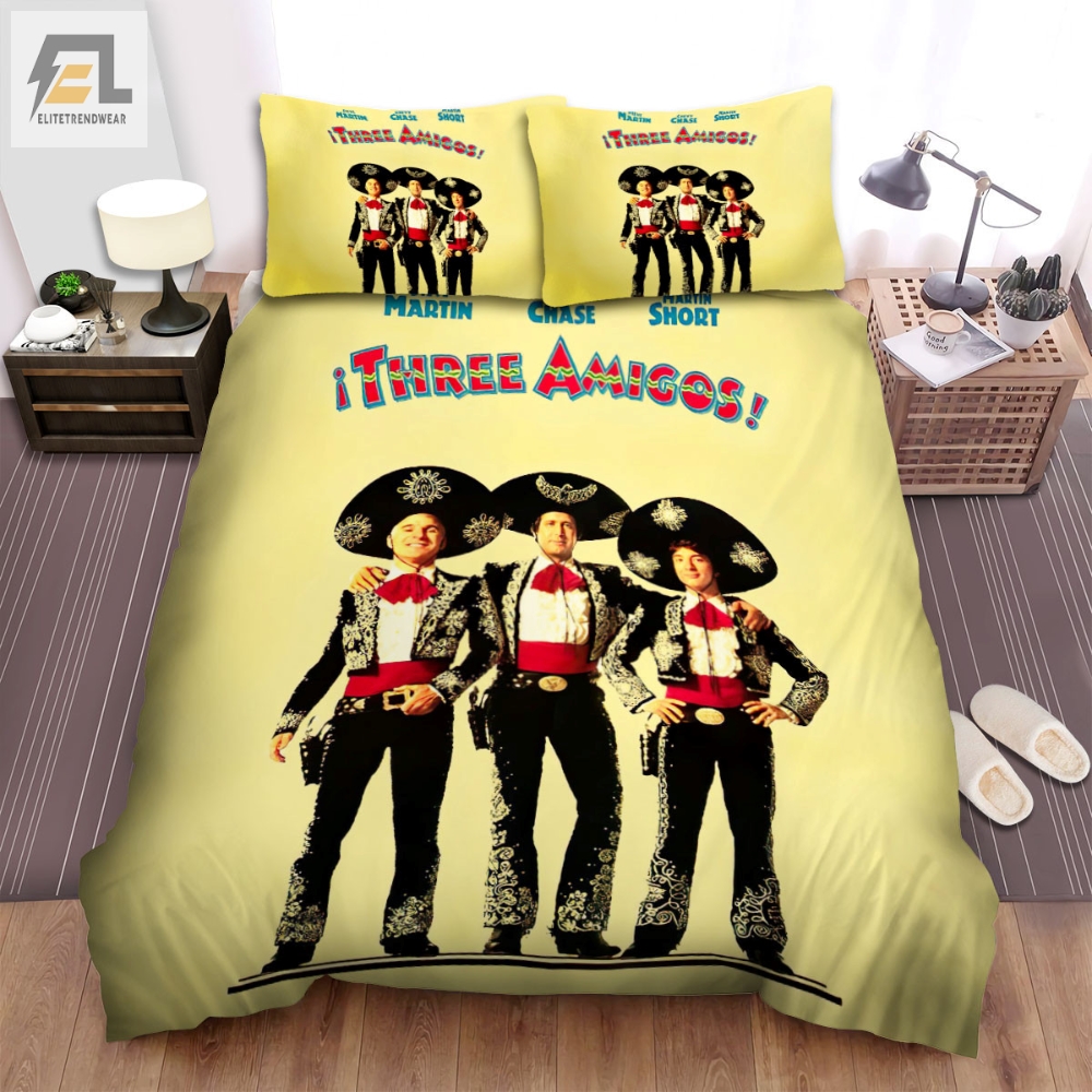 Three Amigos 1986 Poster Movie Of Three Main Actors Bed Sheets Spread Comforter Duvet Cover Bedding Sets 