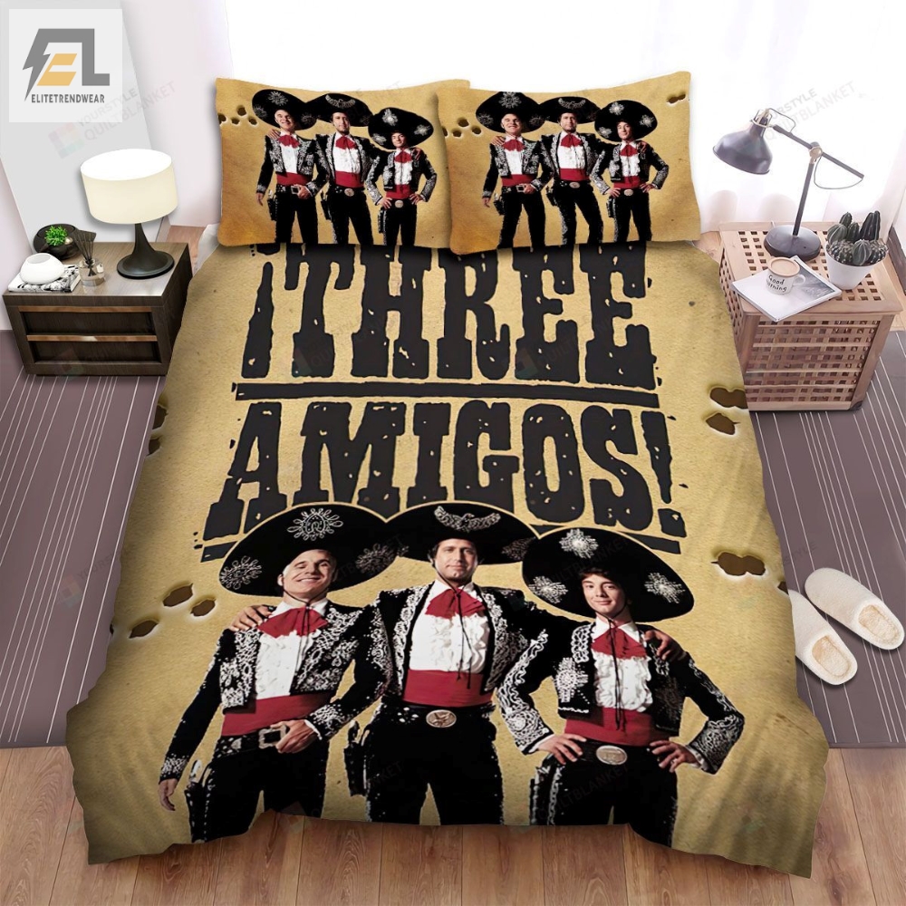 Three Amigos 1986 Martin Chase Short Movie Poster Bed Sheets Spread Comforter Duvet Cover Bedding Sets elitetrendwear 1