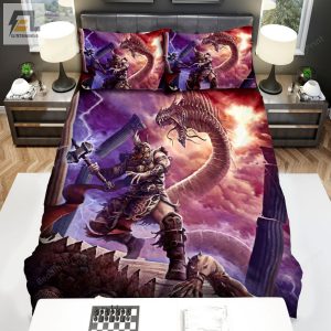 Thor Fighting Giant Snake Bed Sheets Duvet Cover Bedding Sets elitetrendwear 1 1