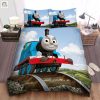 Thomas Train On Railway And Blue Sky Background Bed Sheets Duvet Cover Bedding Sets elitetrendwear 1