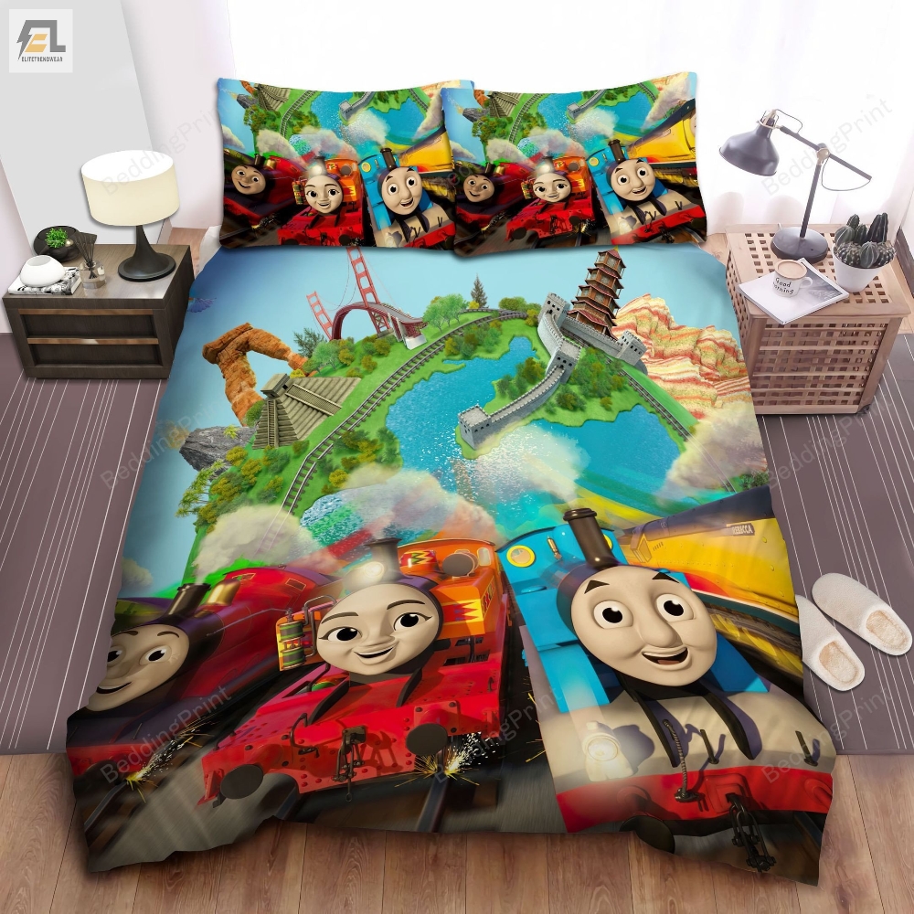 Thomas Train And Friends Earth Bed Sheets Duvet Cover Bedding Sets 