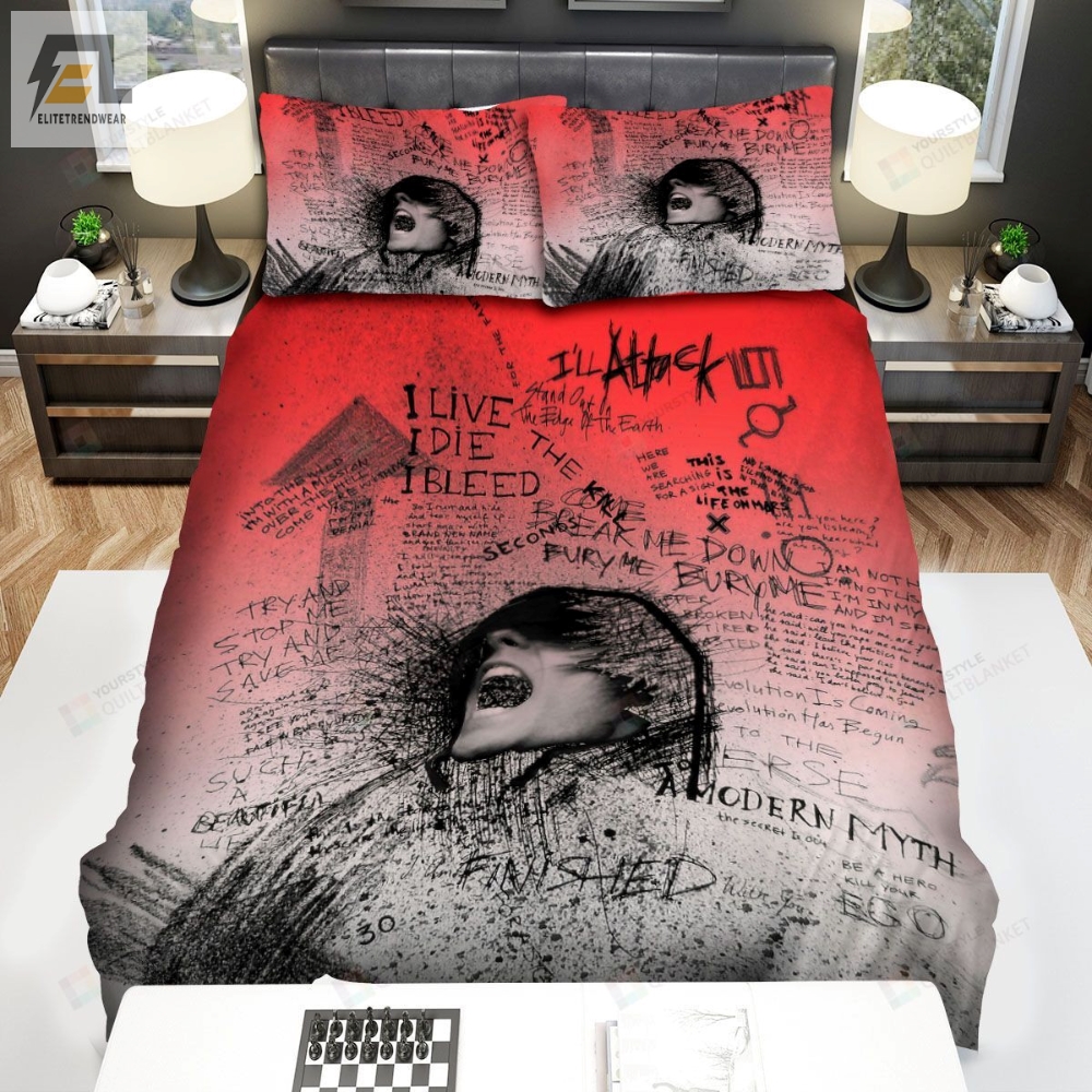 Thirty Seconds To Mars Lyrics Art Bed Sheets Spread Comforter Duvet Cover Bedding Sets 