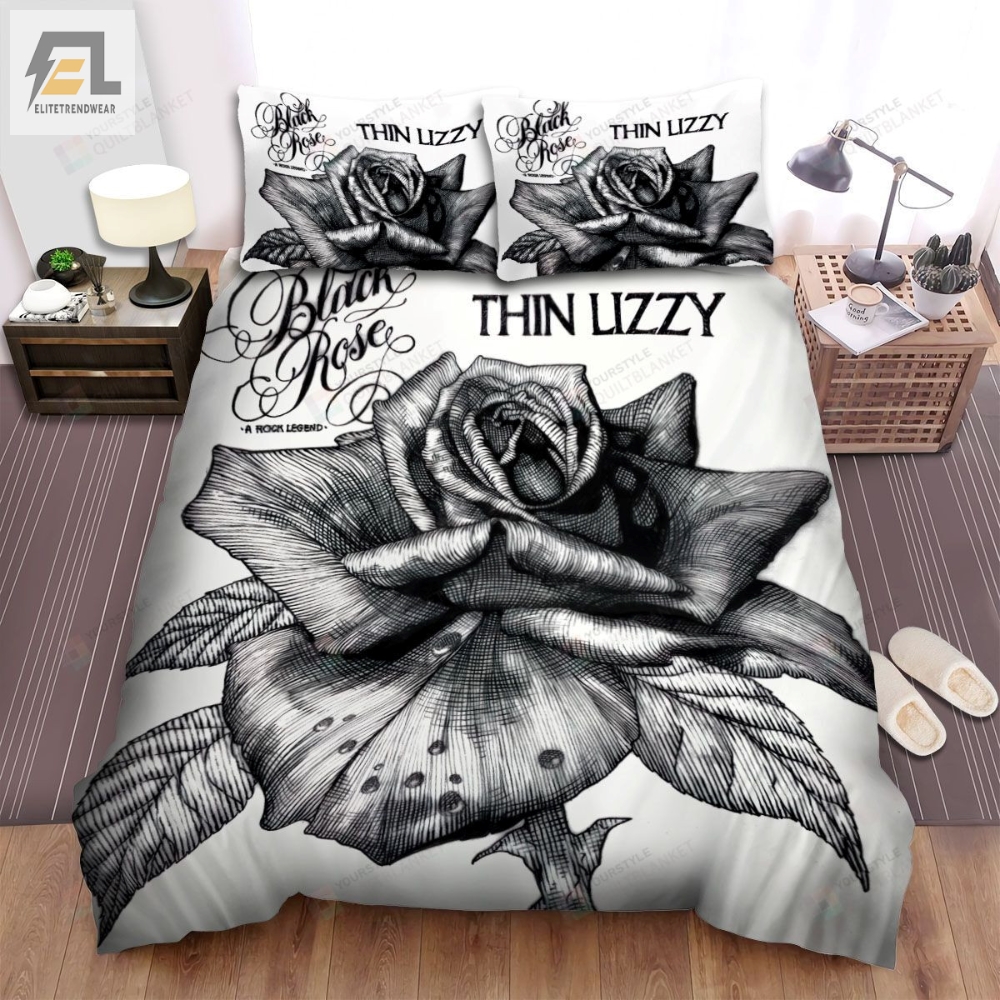 Thin Lizzy Band Black Rose Bed Sheets Spread Comforter Duvet Cover Bedding Sets 