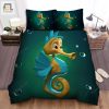 The Yellow Seahorse Cartoon Character Bed Sheets Spread Duvet Cover Bedding Sets elitetrendwear 1