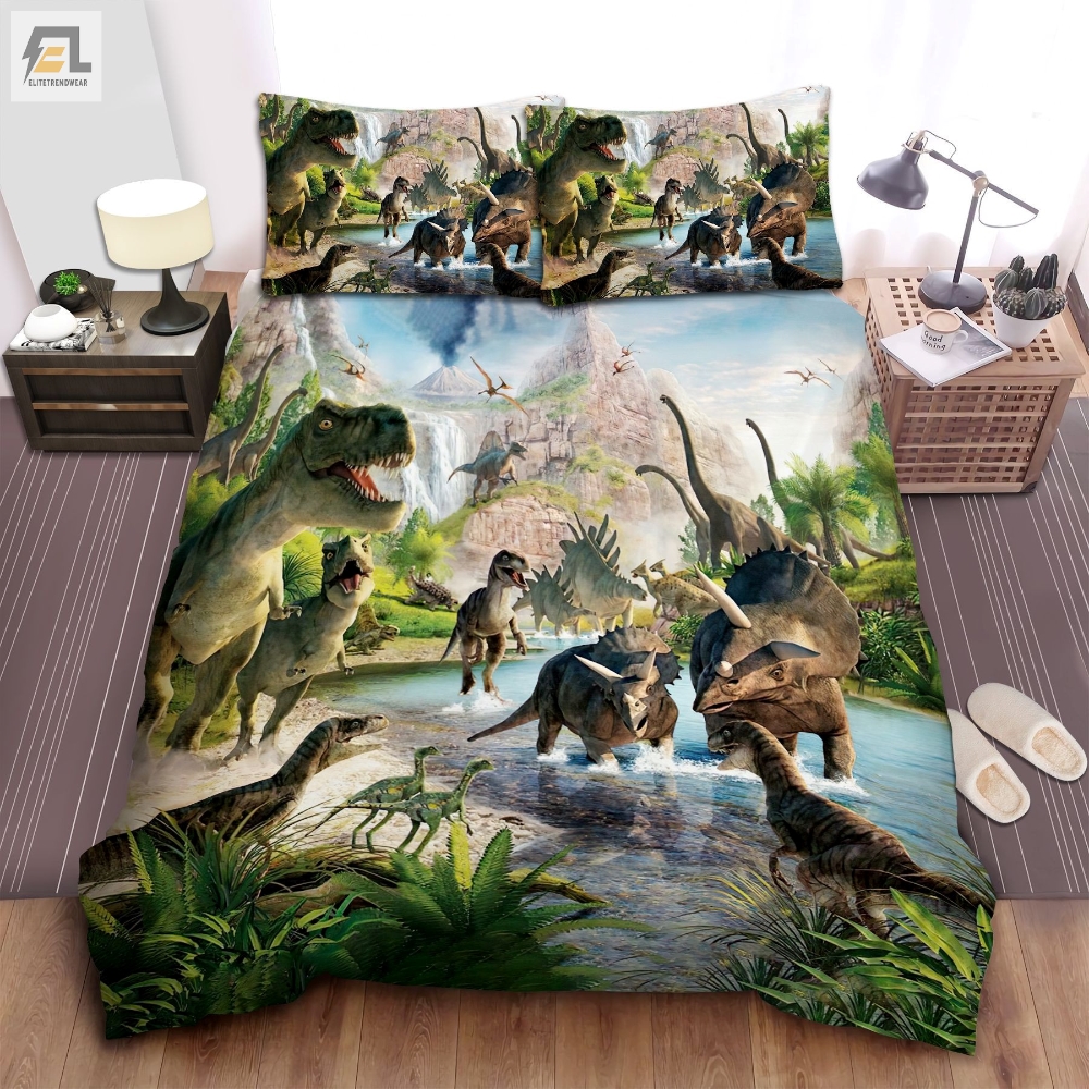 The World Of Dinosaur Bedding Set Duvet Cover  Pillow Cases 