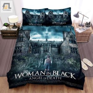 The Woman In Black 2 Angel Of Death 2014 She Never Fogives She Never Forgets She Never Left Movie Poster Bed Sheets Duvet Cover Bedding Sets elitetrendwear 1 1