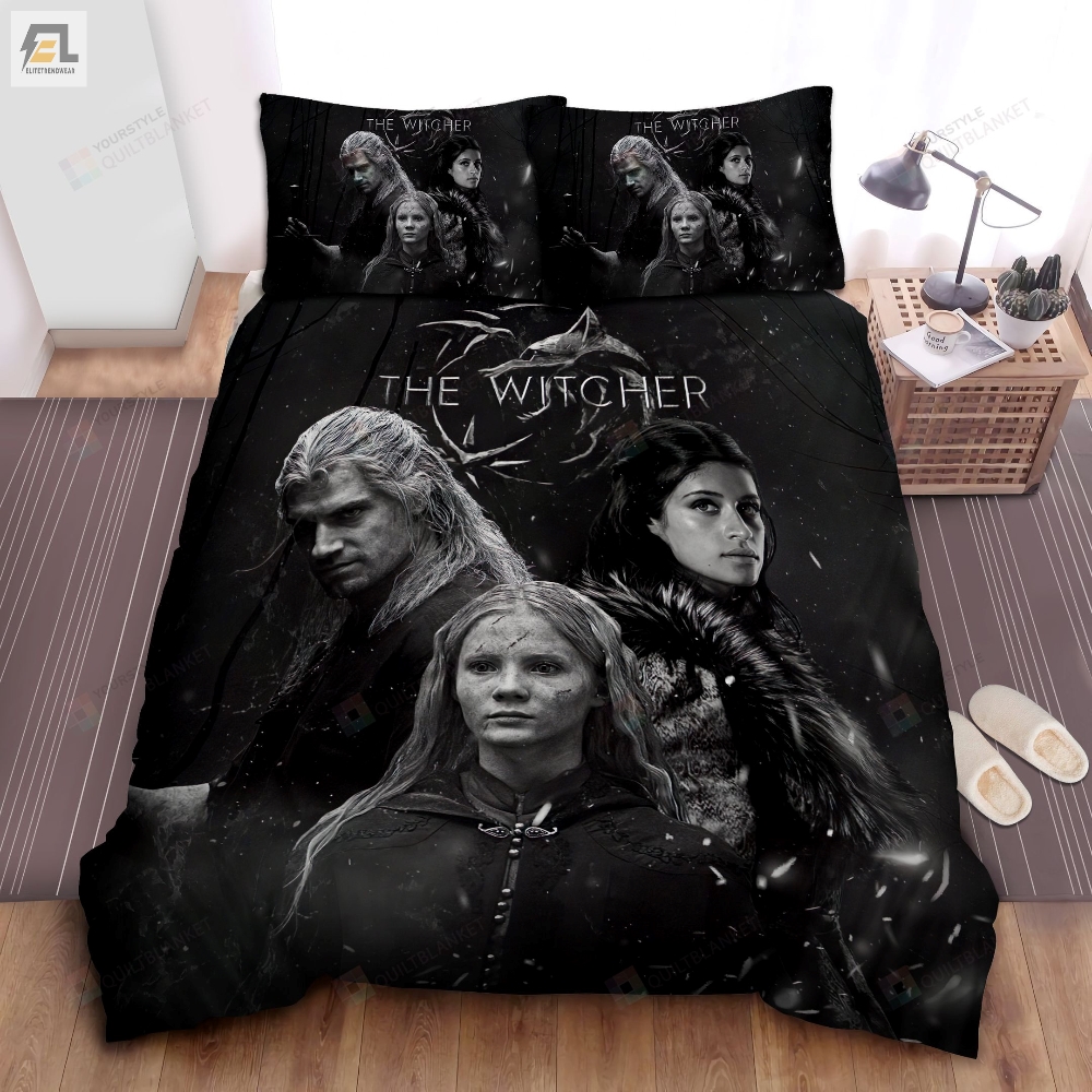 The Witcher Series Black  White Poster Bed Sheets Spread Comforter Duvet Cover Bedding Sets 